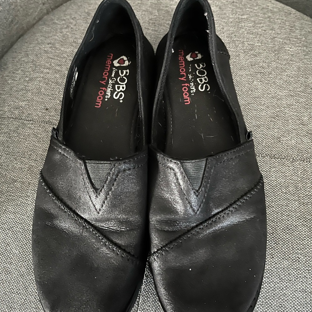 Skechers BOBS Black Slip-On Casual Flats